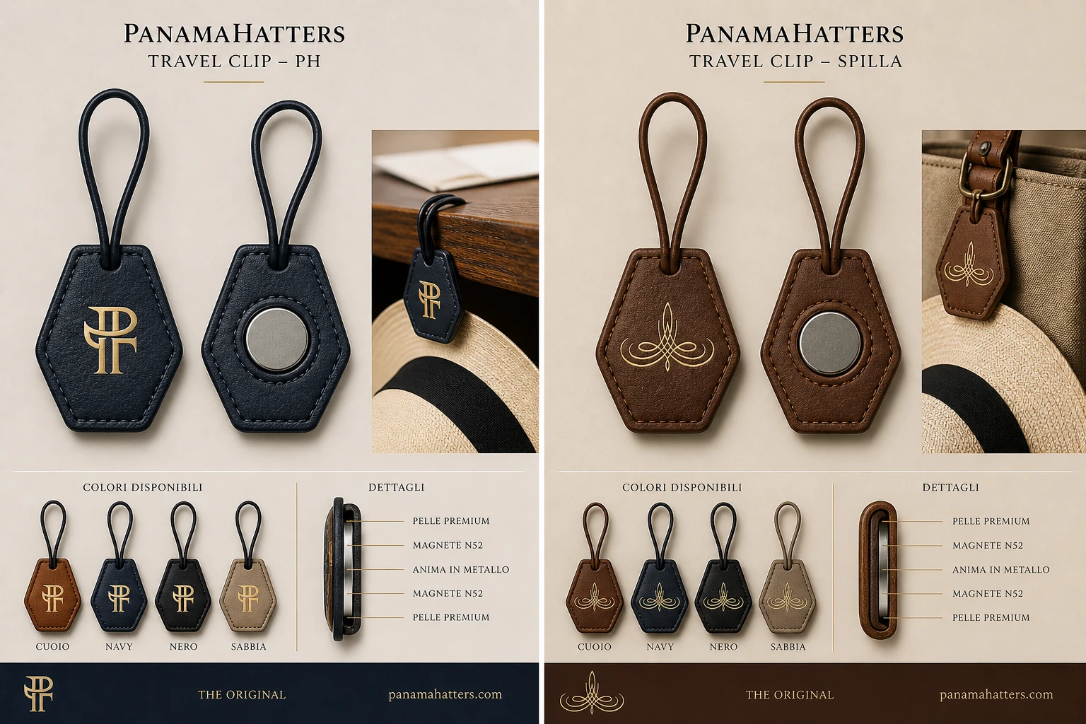 PanamaHatters Travel Clip PH and Spilla