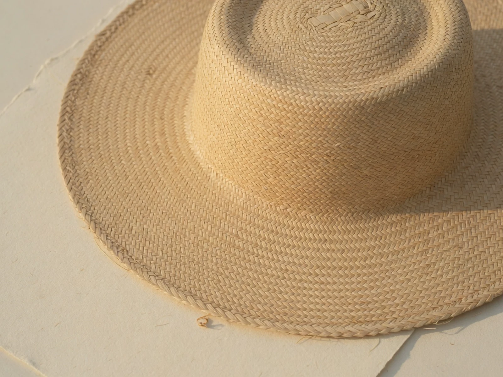 Close-up of Toquilla weave on a Panama hat