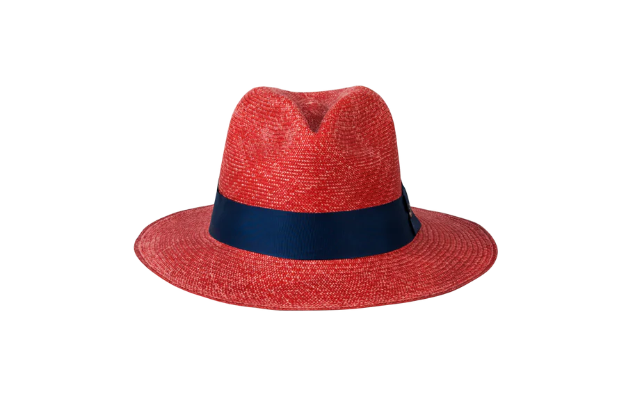 Classico Stone Washed in Paglia Rossa con Nastro Blu - 2