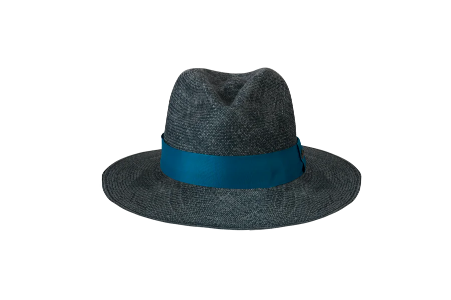 Cappello in feltro grigio con nastro blu - 2